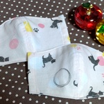 レトロな猫さん🐱立体ガーゼマスク2枚セット🐾 