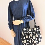 新作！＊送料無料＊北欧フラワーのマチ付きギャザーバッグ