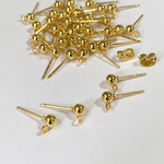 【30個（15ペア）】丸玉カン付きポストピアス ボール 4mm 