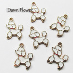 【D-0560】8pcs　プードル　20×13mm　ホワイト　チャーム