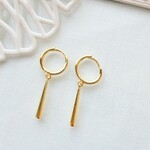 ゴールド しずくスティック フープピアス