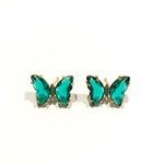 「#6466」ストーン 蝶々 ピアス 金具✴︎2個セット