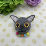 羊毛フェルト☆猫ブローチ（ブリティッシュショートヘア）