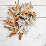 ＊ｍさまご検討中・お取り置きページ＊「茜雲」wreath 　  　グレビレアゴールドとパンパスのハーフリース　　　ナチュラル　　ドライフラワーリース　