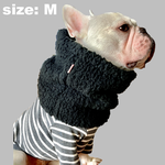 シープボア3wayスヌード（黒）Lサイズ　フレンチブルドッグおしゃれ犬服