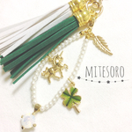 願いを込めて♡四つ葉のバッグチャーム♡キーホルダー