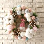 〈sunnymoony様オーダー品〉毛糸のクリスマスリース(22cm)