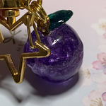 りんごレジン(紫ガラスカレット)ネックレス