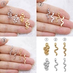 カン付き ヘビ チャーム 白蛇 弁財天 金運 蛇 巳 へび スネーク アクセサリーパーツ ハンドメイド 手芸 クラフト ミニサイズ 6個セット