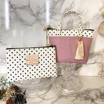 【オーダー品】sekosani423様専用ページ。　バッグチャーム＆コインケースセット （モーブピンク&ドット柄）