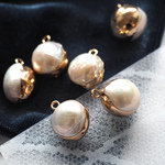 【ch-103】【1個】パール 淡水パール　ピアス イヤリング アクセサリー パーツ ハンドメイド アクセサリーパーツ 手芸 アクセ 素材 軽い おしゃれ おすすめ 接続パーツ ゴールド 問屋 真珠　