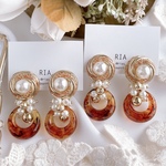 ♢pearlbubble brownringピアス/イヤリング♢　サージカルステンレス/シリコンカバー