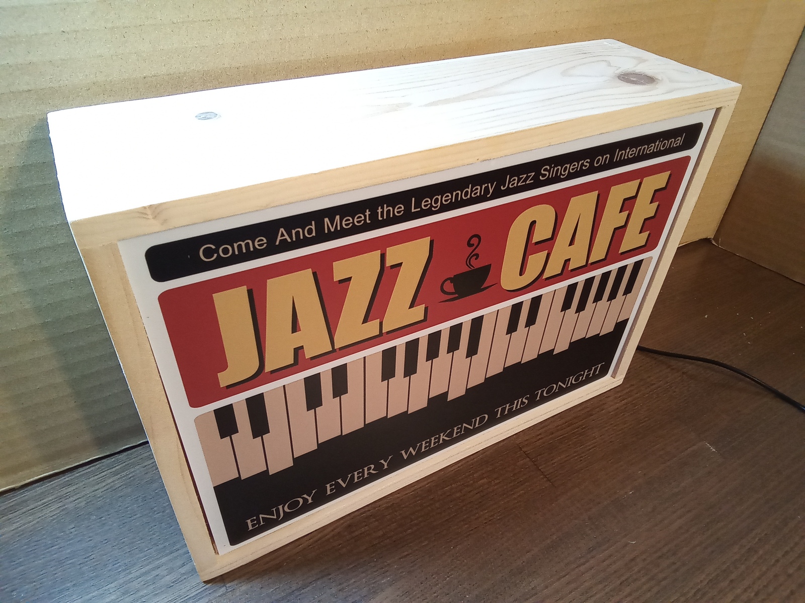 【オープニング大セール】 カフェ 喫茶 JAZZ ピアノ ジャズ サイン 雑貨 看板 ランプ 鍵盤楽器