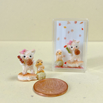 猫ちゃんと　お団子ともみじ饅頭　ミニチュア和菓子　ハンドメイド　ドール