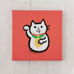 招きにゃんこのファブリックパネル