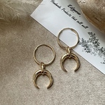 14kgf製/Moon charmフープピアス/2way
