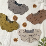〔リンネル掲載品〕恐竜もくもくスタイ【グレー】