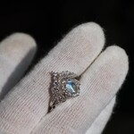 再販　High grade　Rainbow moonstone7　S925WGZC　ダブルリング❀