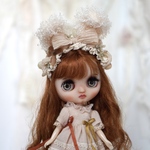 【1/3 21時5分〜販売予定】ミディブライス アウトフィット リボン付きうさ耳フラワーカチューシャ