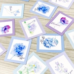 ふわり、花々のフレークシール＊ブルー系
