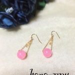 ピンクドロップピアス