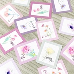 ふわり、花々のフレークシール＊ピンク系