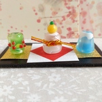 とんぼ玉　正月お飾り　鏡餅セット