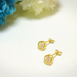14kgf シンプル一粒CZダイヤピアス