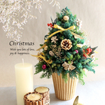 2020再販★小さく輝くクリスマスツリー（ゴールド）【プリザーブドフラワー】X'mas xmas