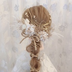 金箔ヘア✨ゴールドヘッドドレス★ウエディング★ナチュラル★結婚式★花嫁★卒業式★ヘアアクセサリー★ヘッドパーツ★水引★成人式