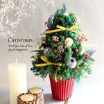 2020再販★小さく輝くクリスマスツリー（レッド）【プリザーブドフラワー】X'mas xmas