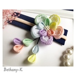 ひな祭りやお食い初めに◆5.5cmキュートな重ね梅の様々な髪飾り(下がり付き)◆白藤×白×こおり×桜×レモネード×白緑色の自分でもママでも簡単につけられるつまみ細工_BETHANY-K