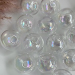 【10個】20mm ガラスドーム　パーツ　オーロラ