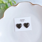 シンプルハートブラック♡ピアス/イヤリング/サージカルステンレス nonoacs