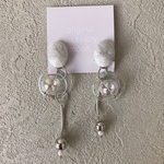   silver clear pierce/earring  