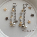 シトリン×パール🍊シルバーピアス