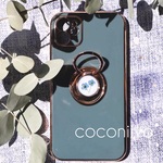 【miju3649様専用】 iphoneケース スマホケース リング付き 押し花 ドライフラワー くすみ ブルー 青 かすみ草 スマートフォン