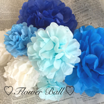 ♡Flower Ball♡ブルーセット♡ペーパーポンポン♡