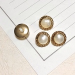 ヴィンテージ金縁パールボタン（小）【4個】15㎜