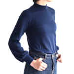 【衿変更可】【ハイネック】形にこだわった 大人のギャザー長袖Tシャツ 【サイズ・色展開有り】