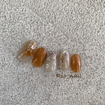 【再販！！new】ブラウン　ミラー　ニュアンスネイルチップ