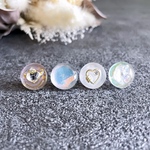 glass flat round 6way button series 《4点セット》