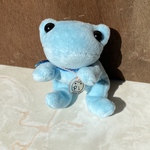 pi's bear オリジナル　ハンドメイド　てのひらｶｴﾙﾝ カエル　ぬいぐるみ　テディベア　縁起物　ブルーリボンの子
