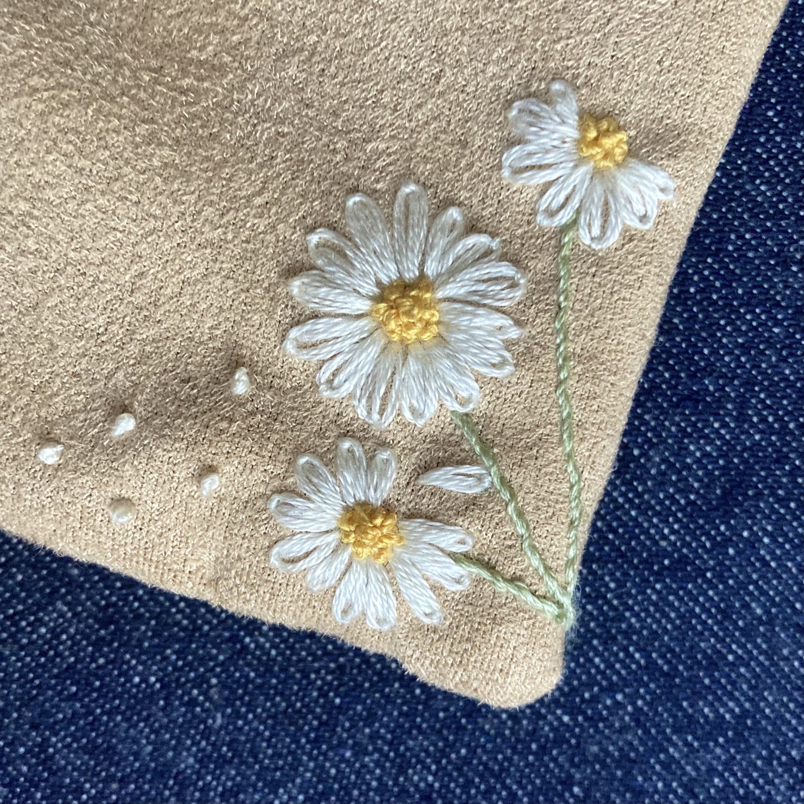 ノースポールの刺繍コースター / インテリア雑貨 - 𝐹𝑙𝑜𝑤𝑒𝑟