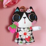 COTA猫ちゃん☆ハチワレ猫のマスコット、チャーム