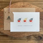 紙刺繍｜クリスマスカード｜サンタ
