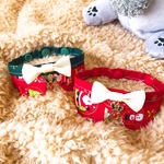  クリスマス🎄🐾首輪トナカイチャーム付きペット用首輪　犬猫ウサギ　ハンドメイド　チョーカー　クリスマスプレゼント