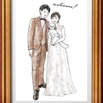 【オーダーイラスト】【水彩画風】【リクエストお応え致します】【データ納品】イラスト 似顔絵　ウェルカムボード　ウェディング　結婚式　家族　夫婦　カップル　友達　お祝い　プレゼント　オーダー