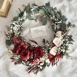 wreath bouquet :ボタニカルレッドのリースブーケ&ブートニア