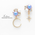 月と星~BLUE~(654) ピアス/ノンホールピアス/樹脂ピアス